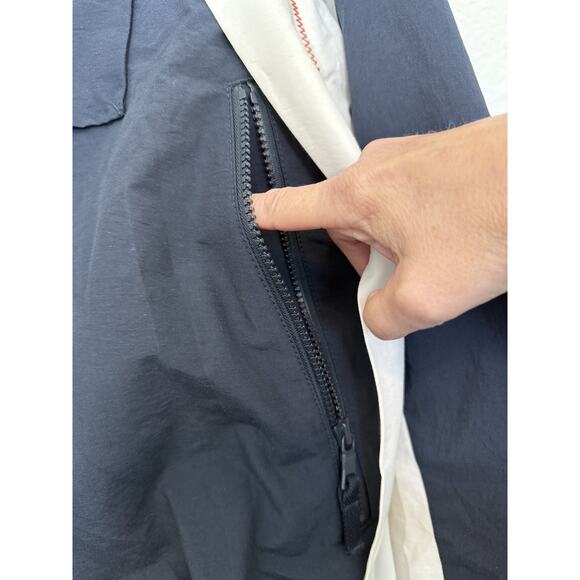 Vintage Y2K Nautica Color Block Striped Hooded Windbreaker Jacket Mens Size XL - Picture 7 of 10